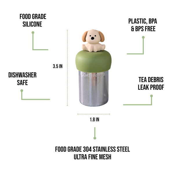 Beige Dog | Floating Tea Infuser | Green Base | Beige