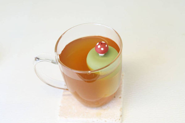 Mushroom | Floating Tea Infuser | Green Base | Red