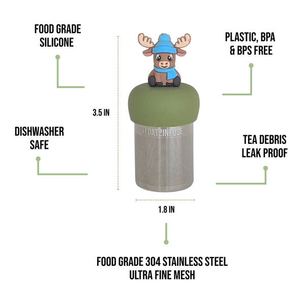 Blue Hat Reindeer Shirt | Floating Tea Infuser | Green Base
