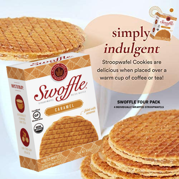 Swoffle Caramel Filled Original Waffle Cookie 4 Count Box