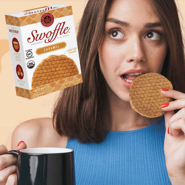 Swoffle Caramel Filled Original Waffle Cookie 4 Count Box