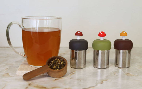 Mushroom | Floating Tea Infuser | Green Base | Red