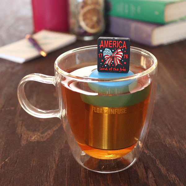 Americana Fireworks | Floating Tea Infuser | Blue Base | Red