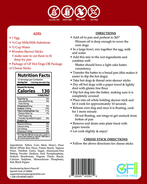 Gluten-Free Corn Dogs or Cheese Sticks Mix