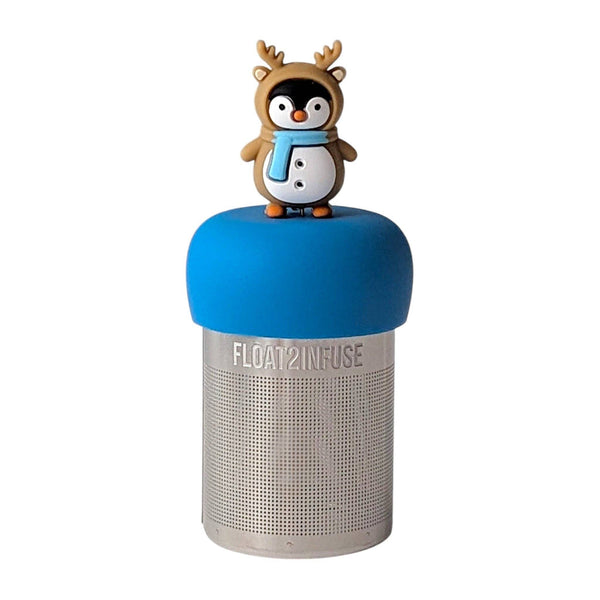 Reindeer Penguin | Floating Tea Infuser | Blue Base | Brown