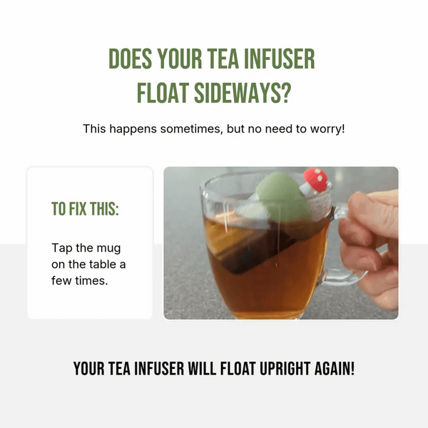 Light Green Cactus | Floating Tea Infuser | Light Brown Base