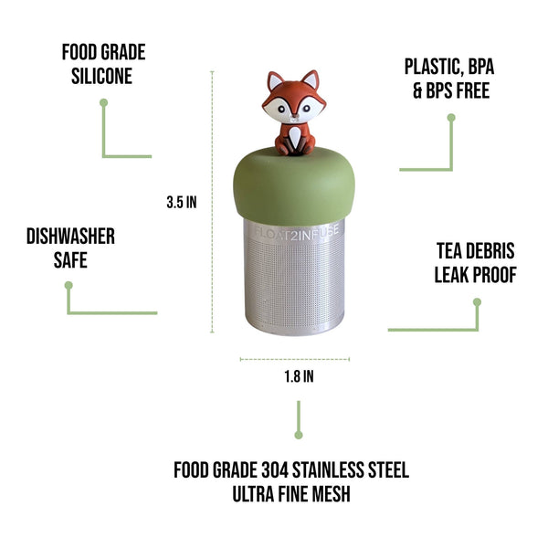 Red Fox | Floating Tea Infuser | Green Base | White Strip