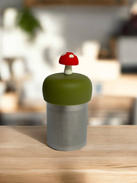 Mushroom | Floating Tea Infuser | Green Base | Red