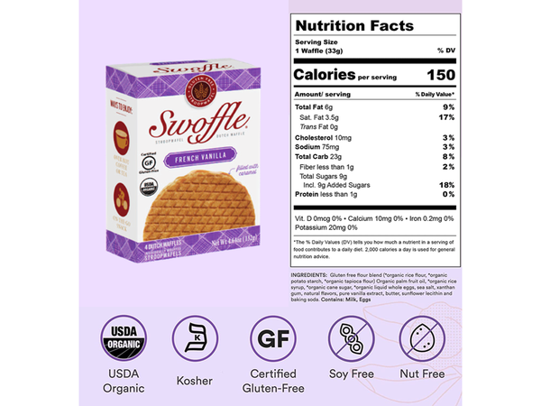 Swoffle French Vanilla Waffle Cookies 4 Pack Box