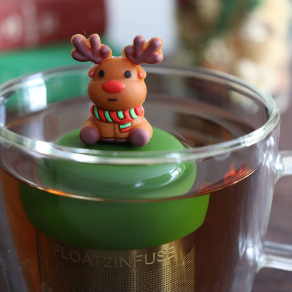 Rudolph Reindeer | Floating Tea Infuser | Green Base | Brown