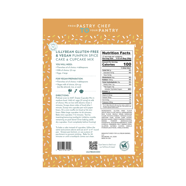 Pumpkin Spice Cake & Cupcake Mix (Gluten-free, Vegan)