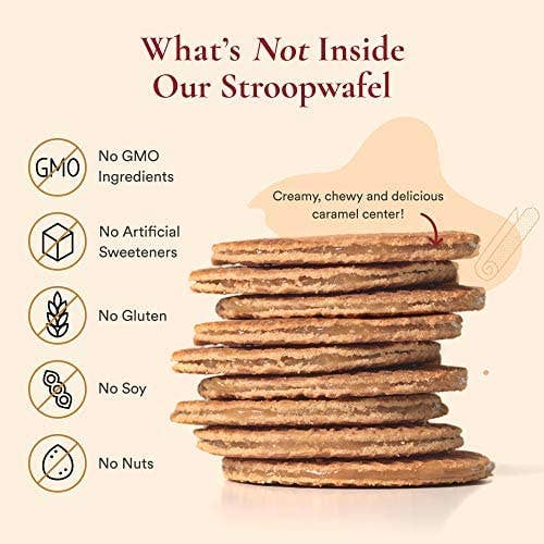Swoffle Caramel Filled Original Waffle Cookie 4 Count Box