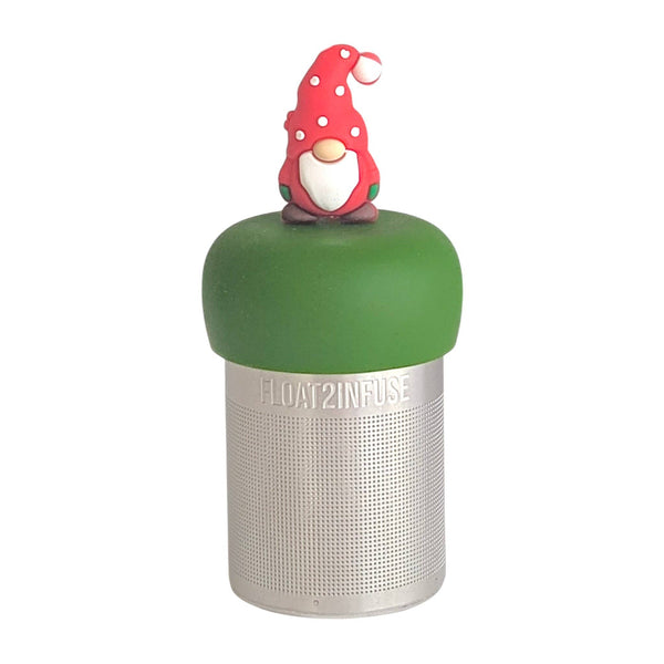 Red Holiday Gnome | Floating Tea Infuser | Green Base | Red