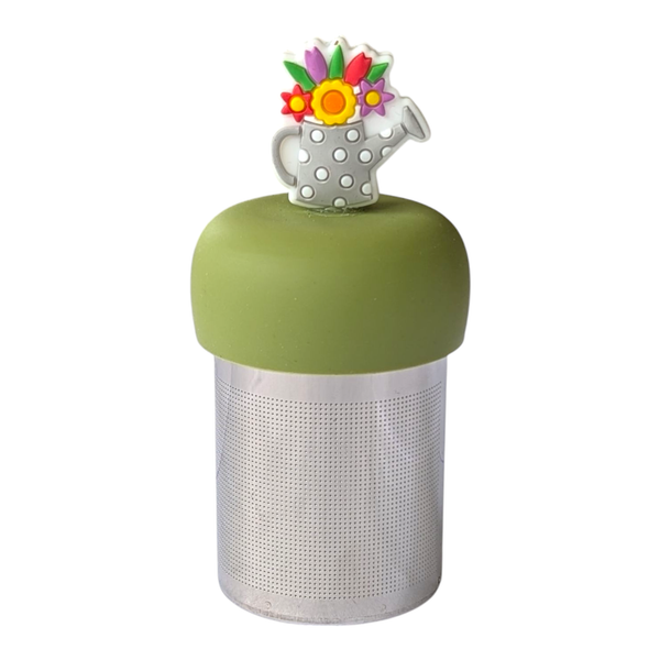 Floral Watering Can | Floating Tea Infuser | Green Base