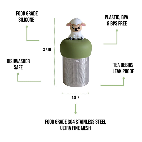 Fluffy White Sheep | Floating Tea Infuser | Green Base