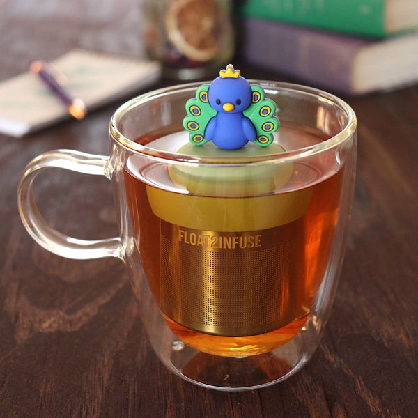 Peacock | Floating Tea Infuser | Green Base | Blue Peacock