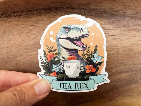 "Tea" Rex T-Rex | Funny Stickers | Vinyl Sticker Funny
