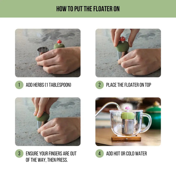 Beige Cowboy Boot | Floating Tea Infuser | Green Base | Boot