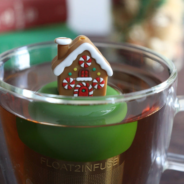 Gingerbread House | Floating Tea Infuser | Green Base |Brown
