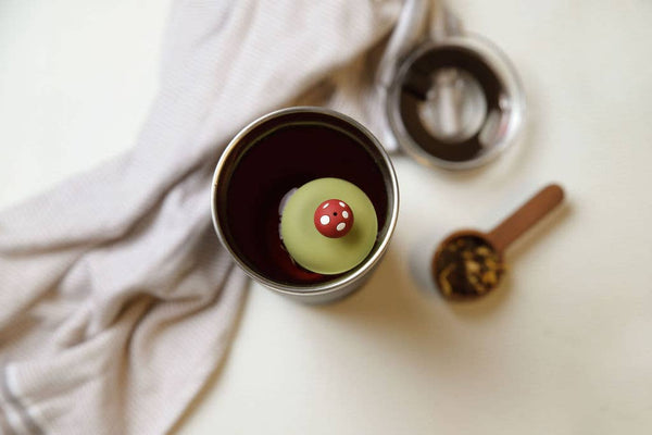 Mushroom | Floating Tea Infuser | Green Base | Red