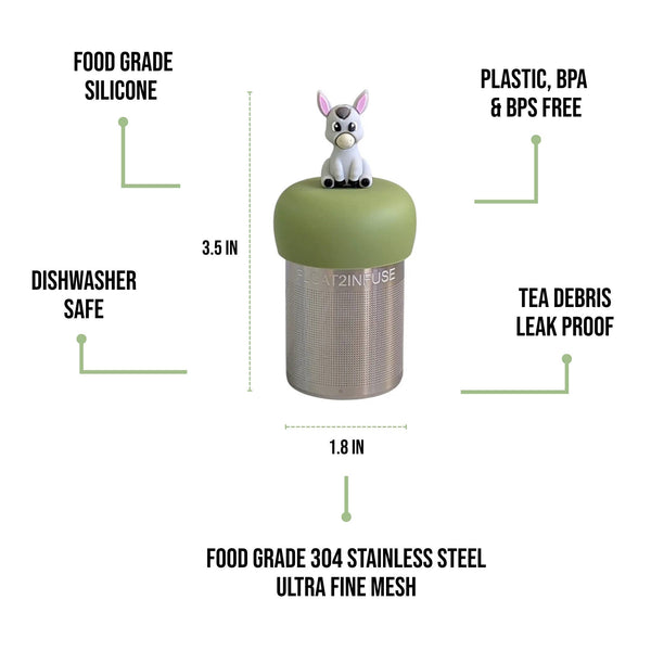 Donkey | Floating Tea Infuser | Green Base | Grey Donkey
