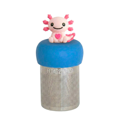 Axolotl | Floating Tea Infuser | Blue Base | Pink Axolotl