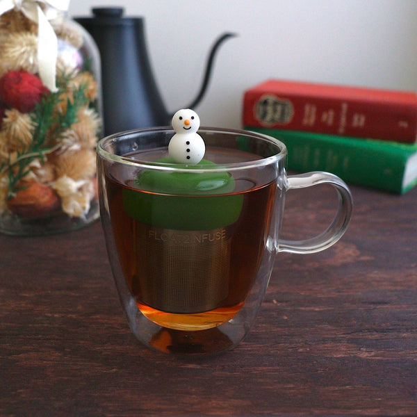 Snowman | Floating Tea Infuser | Green Base | White Snowman