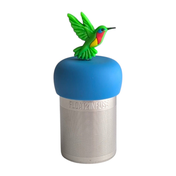 Green Hummingbird | Floating Tea Infuser | Blue Base | Green