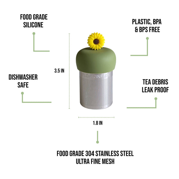 Sunflower | Floating Tea Infuser | Green Base | Yellow