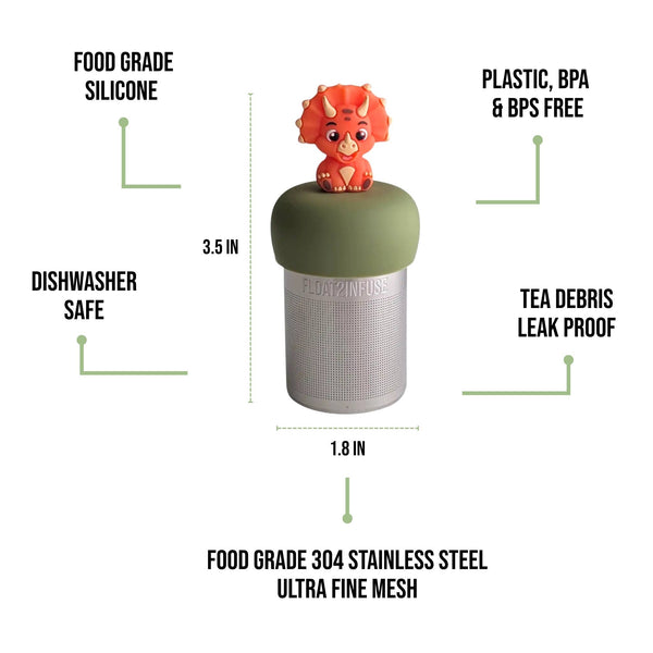 Orange Triceratops | Floating Tea Infuser | Green Base