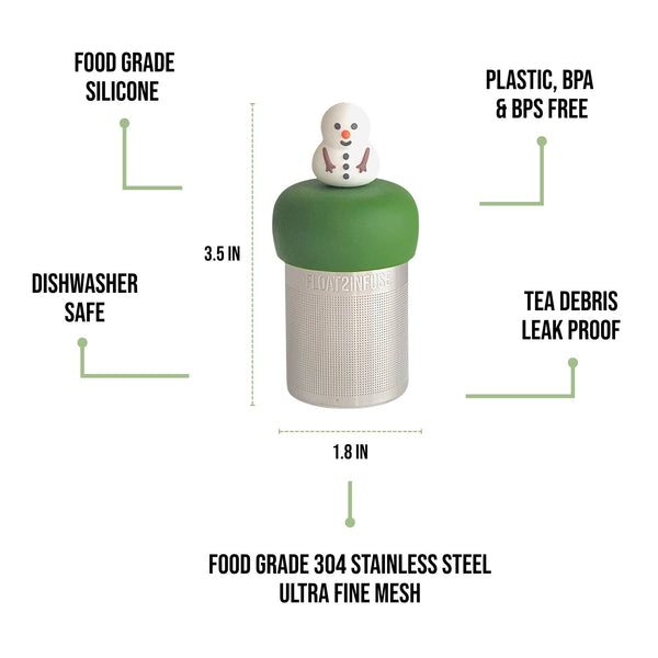 Fat Snowman | Floating Tea Infuser | Green Base | White