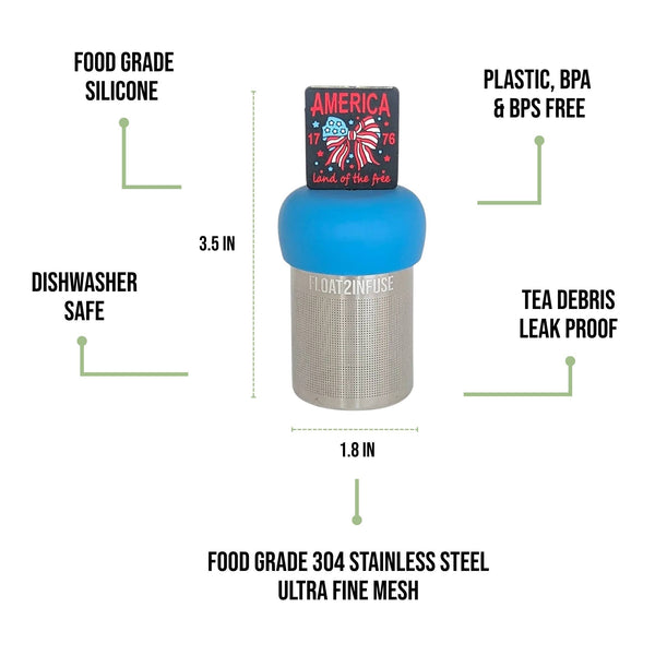 Americana Fireworks | Floating Tea Infuser | Blue Base | Red