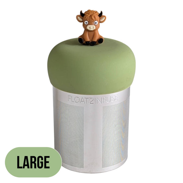 Baby Highland Cow | Large Tea Infuser | Green Base | Brown
