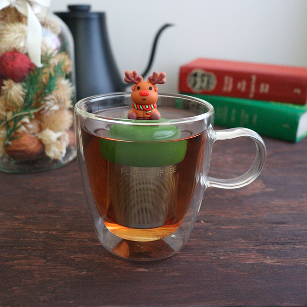 Rudolph Reindeer | Floating Tea Infuser | Green Base | Brown