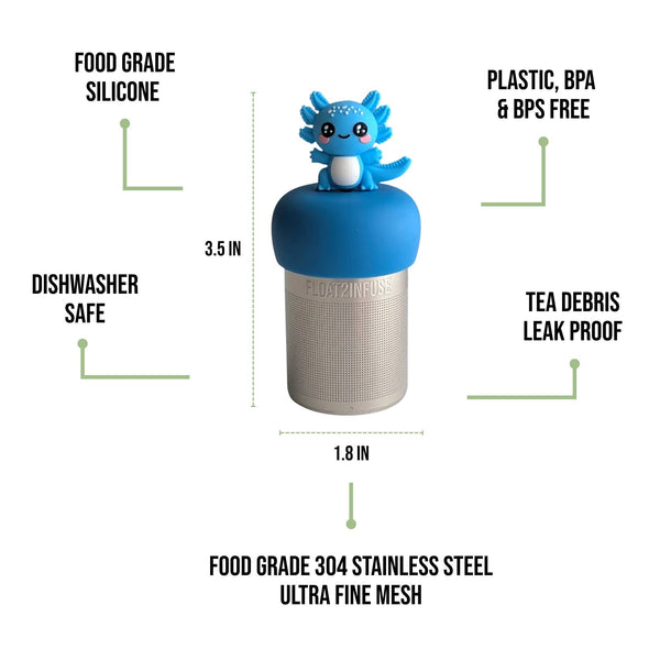 Blue Axolotl | Floating Tea Infuser | Blue Base | Blue