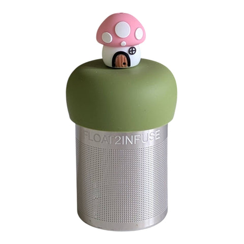 Pink Mushroom Cottage | Floating Tea Infuser | Green Base