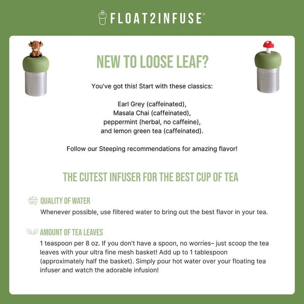 Baby Highland Cow | Floating Tea Infuser | Green Base