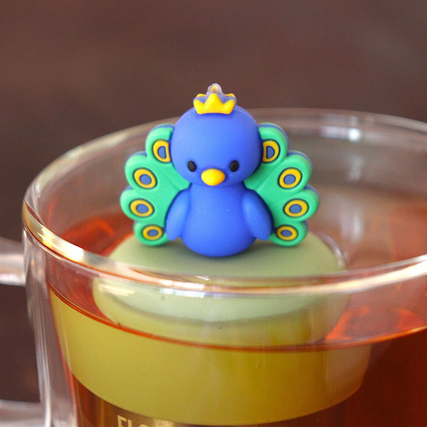 Peacock | Floating Tea Infuser | Green Base | Blue Peacock
