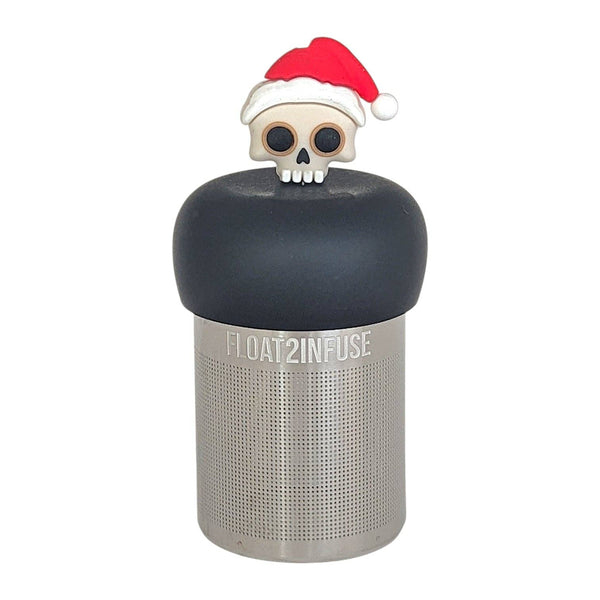 Santa Skull | Floating Tea Infuser | Black Base | White