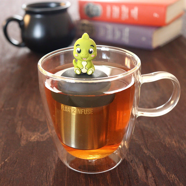 Baby Dinosaur | Floating Tea Infuser | Black Base | Green