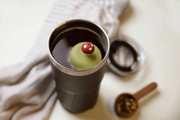 Mushroom | Floating Tea Infuser | Green Base | Red