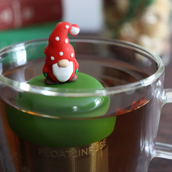 Red Holiday Gnome | Floating Tea Infuser | Green Base | Red