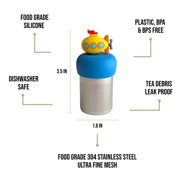 Yellow Submarine | Floating Tea Infuser | Blue Base | Yellow