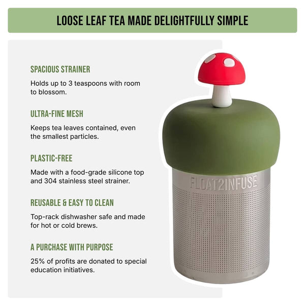 Christmas Holly | Floating Tea Infuser | Green Base | Red