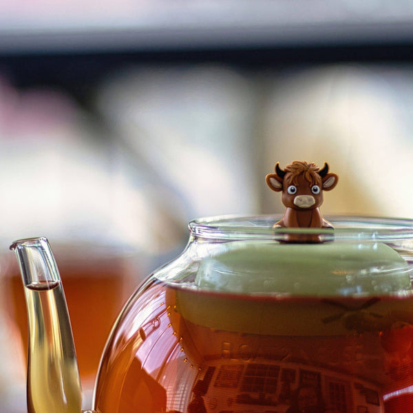 Baby Highland Cow | Large Tea Infuser | Green Base | Brown