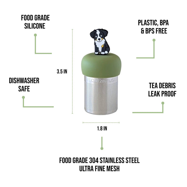 Border Collie Tea Infuser | Floating | Green Base