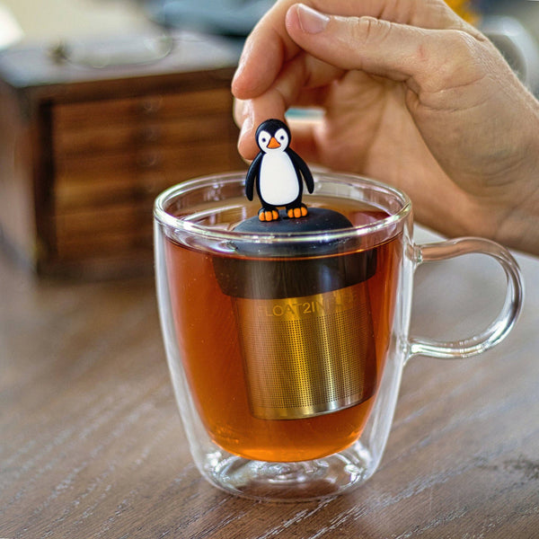 Penguin | Floating Tea Infuser | Black Base | Black & White