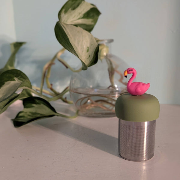 Flamingo | Floating Tea Infuser | Green Base | Pink